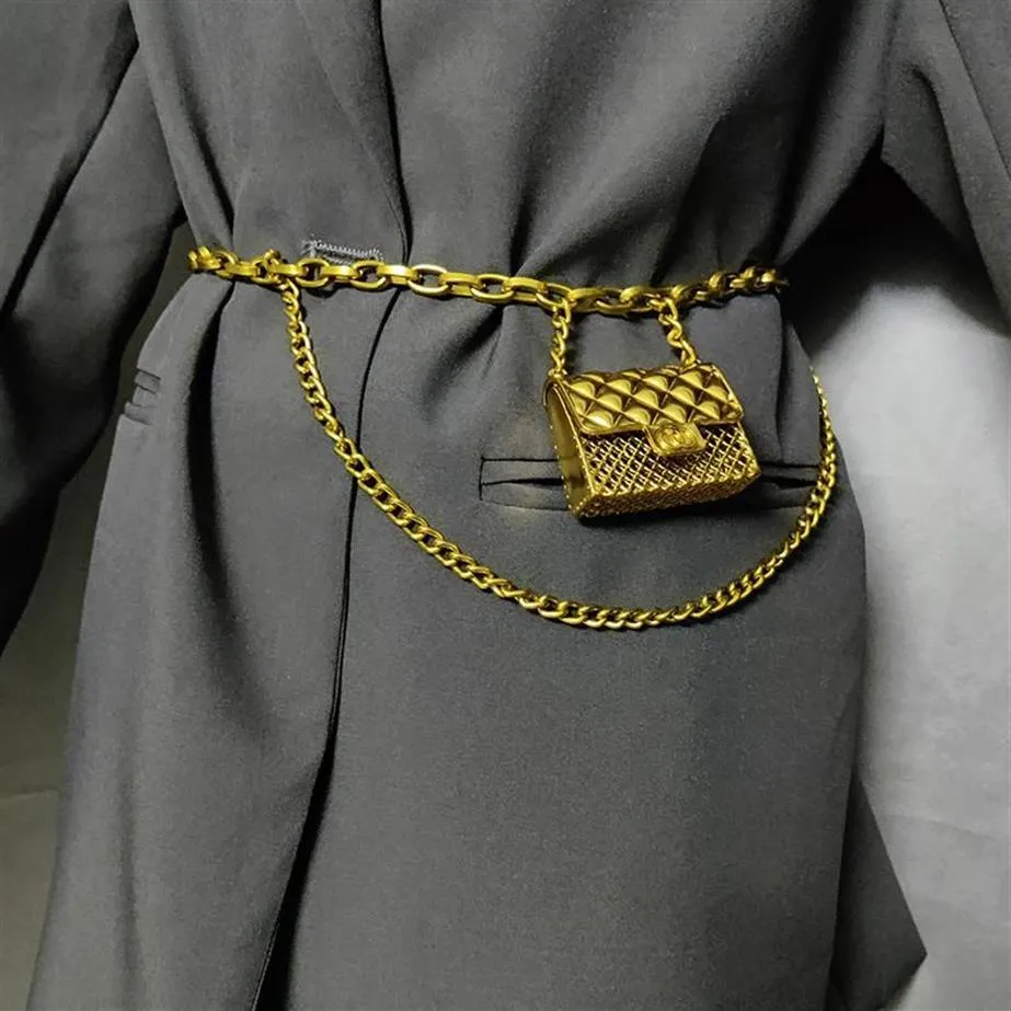 Bälten Tassel Gold Chain for Women Metal Belt Midje Ketting Riem Designer Mini Bag Body Jewel Ceinture Femme281e