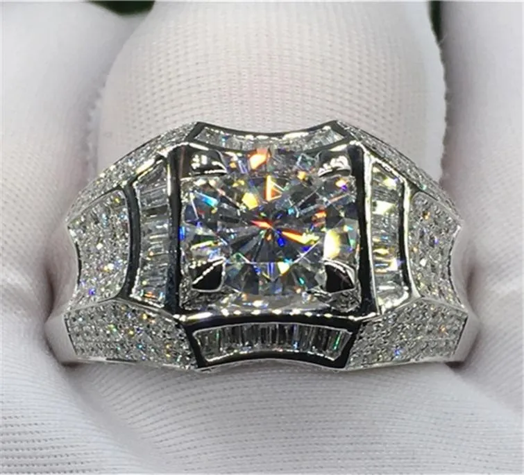14k Gold 3 karat diamantring för män rock smycken anillo esmaltado silver 925 smycken bagu diamant bizuteria ringar 2011181500943