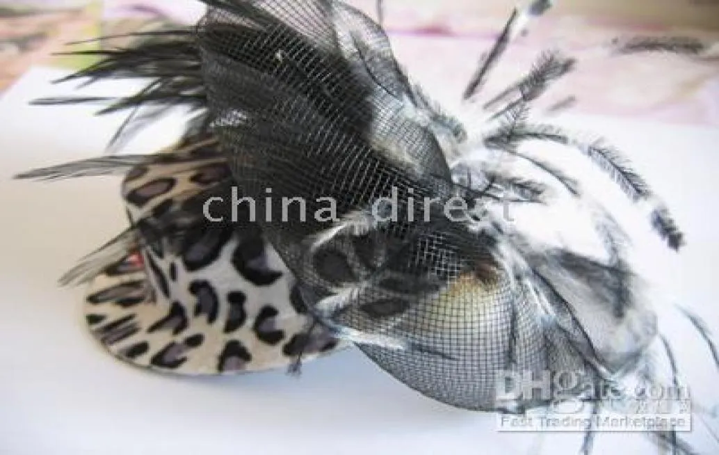 Womens Feather Fascinator Hat Hair Clips Bows Veil Bow Feather Barrette 40pcslot 20908610587