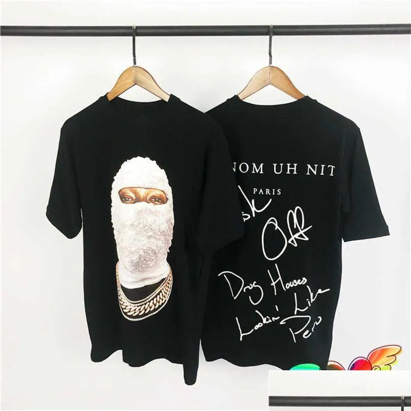 T-shirts pour hommes T-shirts pour hommes 2022Ss IH Nom Uh Nit Masque T-shirt Hommes Femmes Haute Qualité Pearl Man Graphic Tee Coton Tops Été Court S Dhnuz