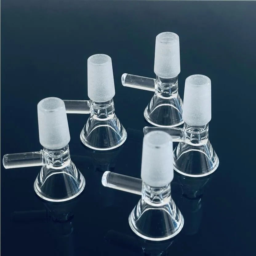 14mm mâle bol en verre pièces narguilé d'entonnoir Joint tige inférieure accessoires pour fumer poignée tuyau Bong huile Dab Rigs