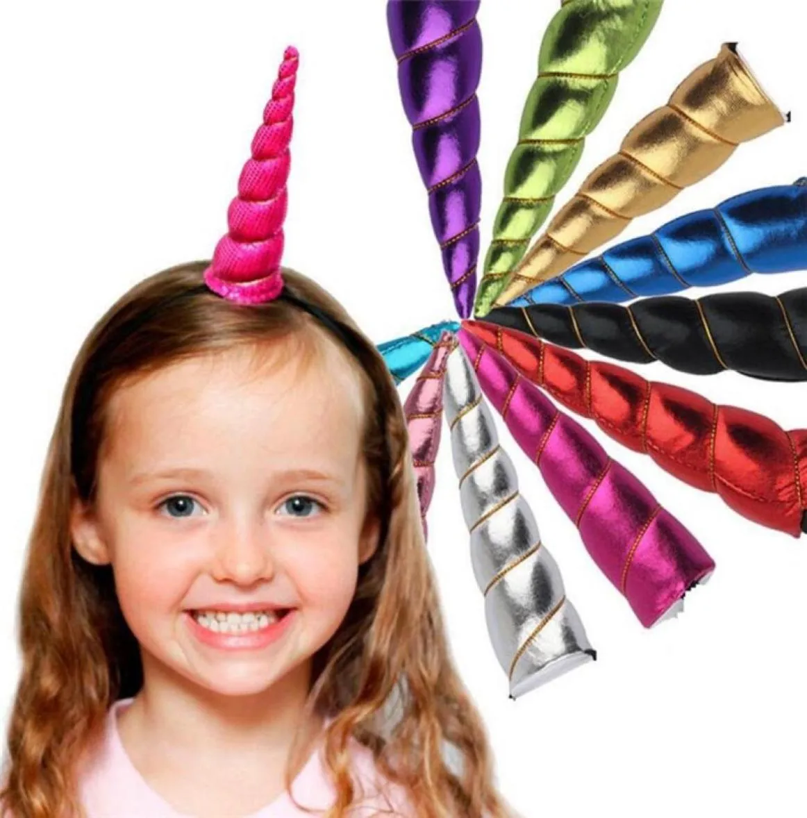 Einhorn Horn Kopfbedeckung Kinder Kleinkind Cartoon Haarbänder Bonus DIY Haarband Stirnband Halloween Weihnachten Haar dekorativ TO5882111001