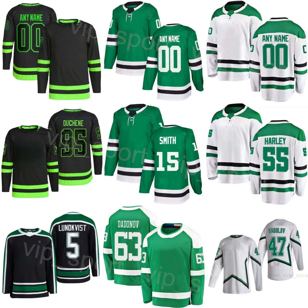 Custom Hockey 47 Radulov Jersey 55 Thomas Harley 63 Evgenii Dadonov 5 Nils Lundkvist 15 Craig Smith 95 Matt Duchene 21 Jason Robertson 91 Tyler Seguin Youth Women Men