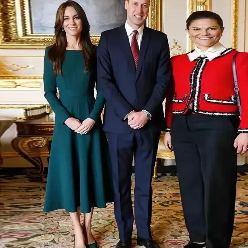 Kate Middleton Principessa sul posto di lavoro Runway Donna Primavera Alta qualità Moda Festa Vintage Ufficio Slim Fit Luogo di lavoro Abbastanza elegante Casual Manica lunga Abito midi