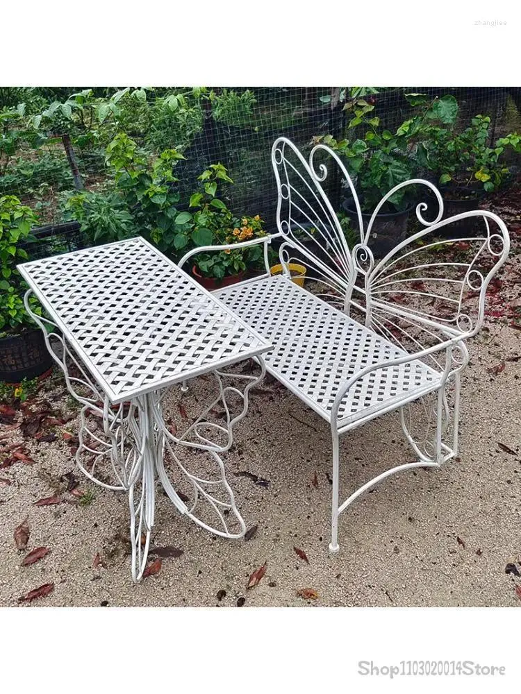 Mobilier de camp, canapé de cour de campagne, combinaison Table de jardin et chaise de parc, ensemble Double Long, balcon de loisirs