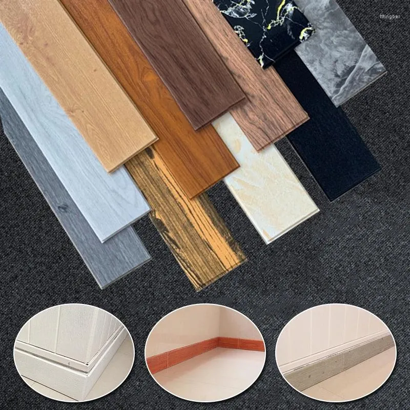 Adesivos de parede mitação grão de madeira tridimensional rodapé decoração da sala de estar à prova dwaterproof água 70x8.5/11cm cintura decorativa