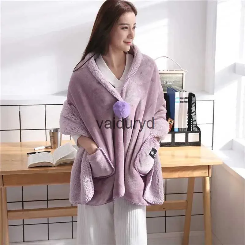 Blankets ltifunctional shawl blanket for autumn and winter office nap small blanket for leg covering to keep warmvaiduryd