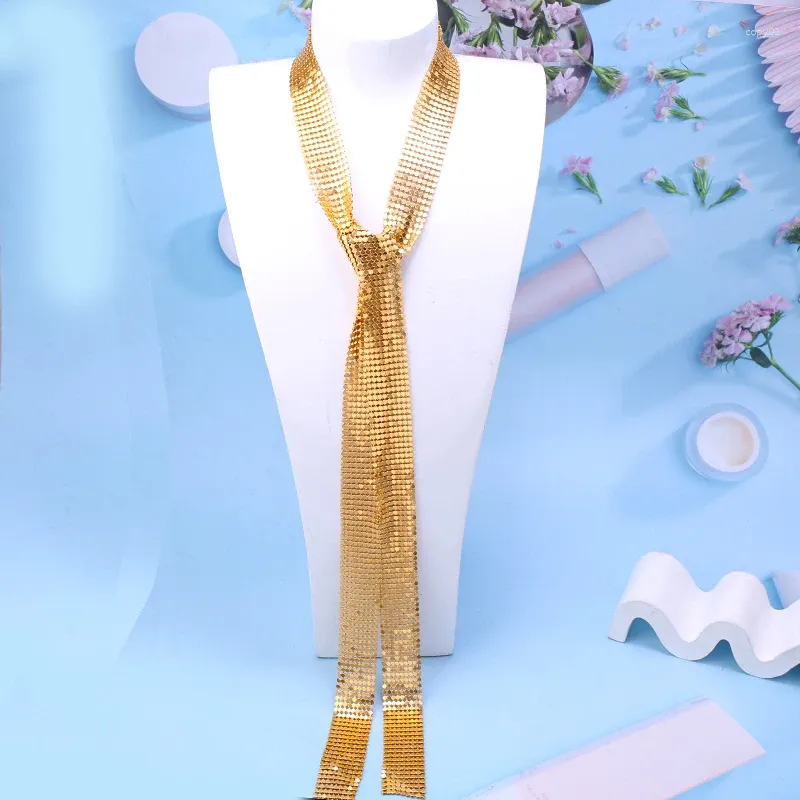 Pendant Necklaces Soft Chain Necklace Gold Color Long Jewelry Shining Women Scarf Party Wedding Ciondoli Bomboniere