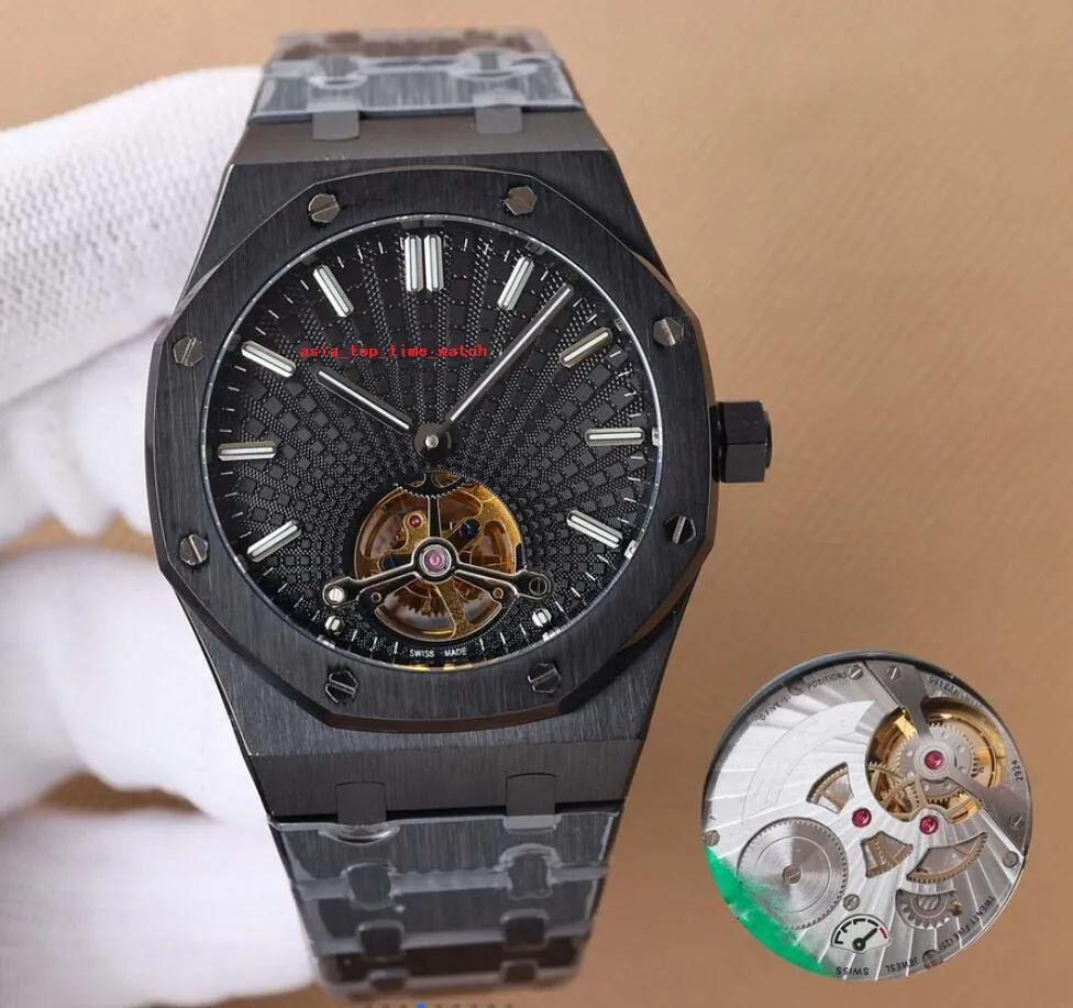 Ultima versione 6 stile Super sottile 11MM Orologi da uomo Premium Quadrante da 41 mm Acciaio pieno nero 316L zaffiro Luminoso CaL.2924 meccanico Automatico 26522 Orologi da polso da uomo