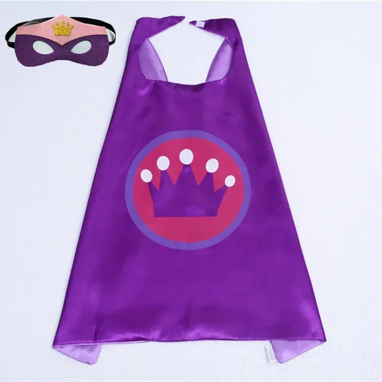 Newest 101 Designs Double Side Cape 70*70cm Cartoon Cape with Mask for Kids Christmas Halloween Cosplay Cape Stage Performance