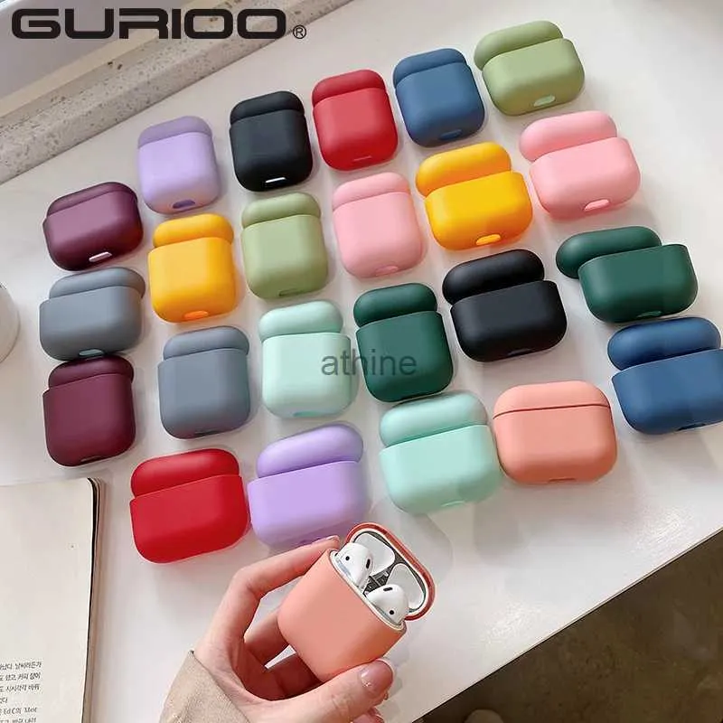 Étuis de téléphone portable Étui pour écouteurs Bluetooth sans fil mignon pour Airpods 1 2 3 AirPods Pro Matte coloré couleur bonbon couverture rigide PC YQ240117