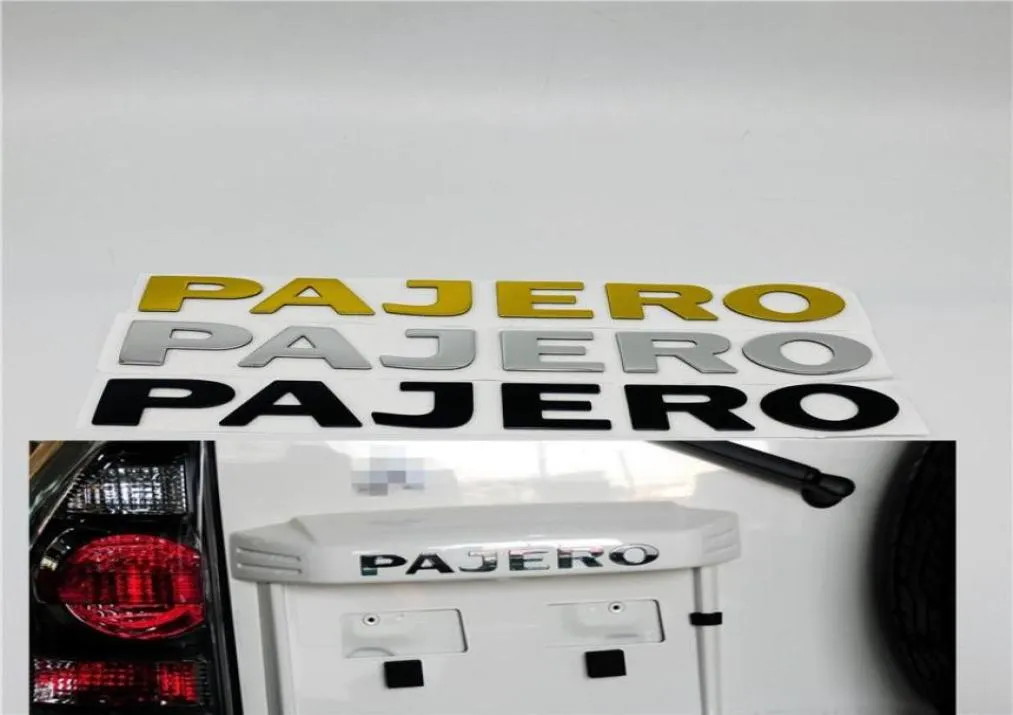 3 cores para mitsubishi pajero emblema traseiro tronco bagageira logotipo placa de identificação adesivos de carro 22cm2288562