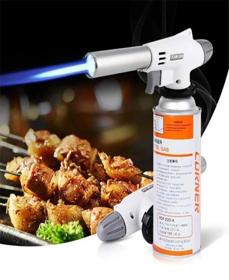 Utomhusdynor Camping Gas Torch Welding Fire Maker Lighter Butane Burner Flame Portable Baking Barbecue Tändare Equipment Accessori8338532