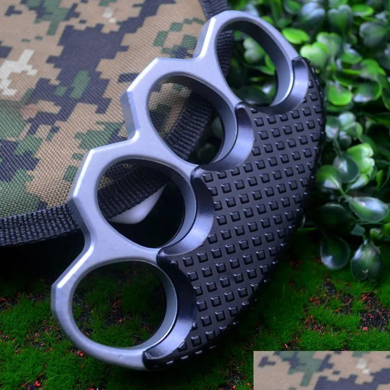 Pirinç Mafsal Kıkırdayan Klip Kırpılı Metal Knuckle Duster Boks Eğitimi Dört Parmak Tiger Yumruk Tokalı Açık Kamla Halka Kendi Defenler Dhrj8