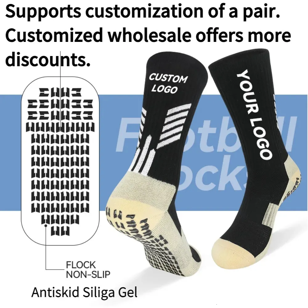 Grip Medium Tube Football Enfants Professionnel Antidérapant Chaussettes De Football Hommes Couper La Sueur Absorbant La Serviette Fond Colle Antidérapant 240117