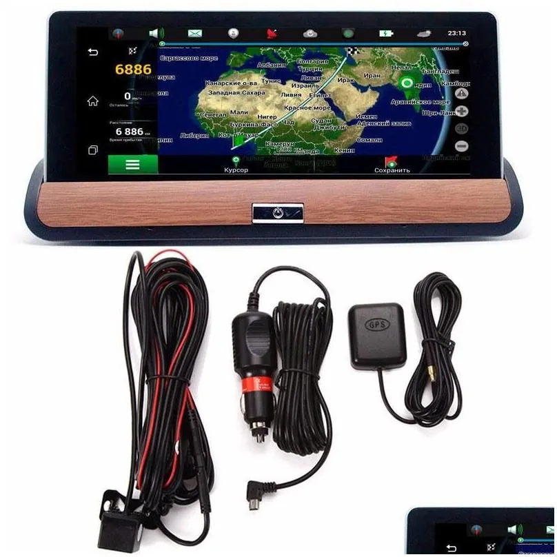 Gps Car & Accessories 7 Inch Fl Hd 1080P 3G Wifi Rearview Camera Android 5.0 Car Dvr G-Sensor 16Gb Bluetooth Dual Lens Navigation Syst Dhhjk