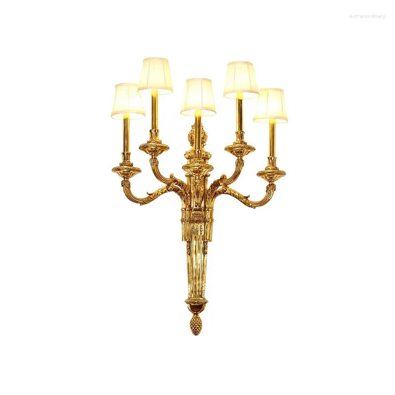 Lampa ścienna francuska mosiądz tradycyjny europejski luksusowy luksus el sypialnia Restauracja Miedziane światła