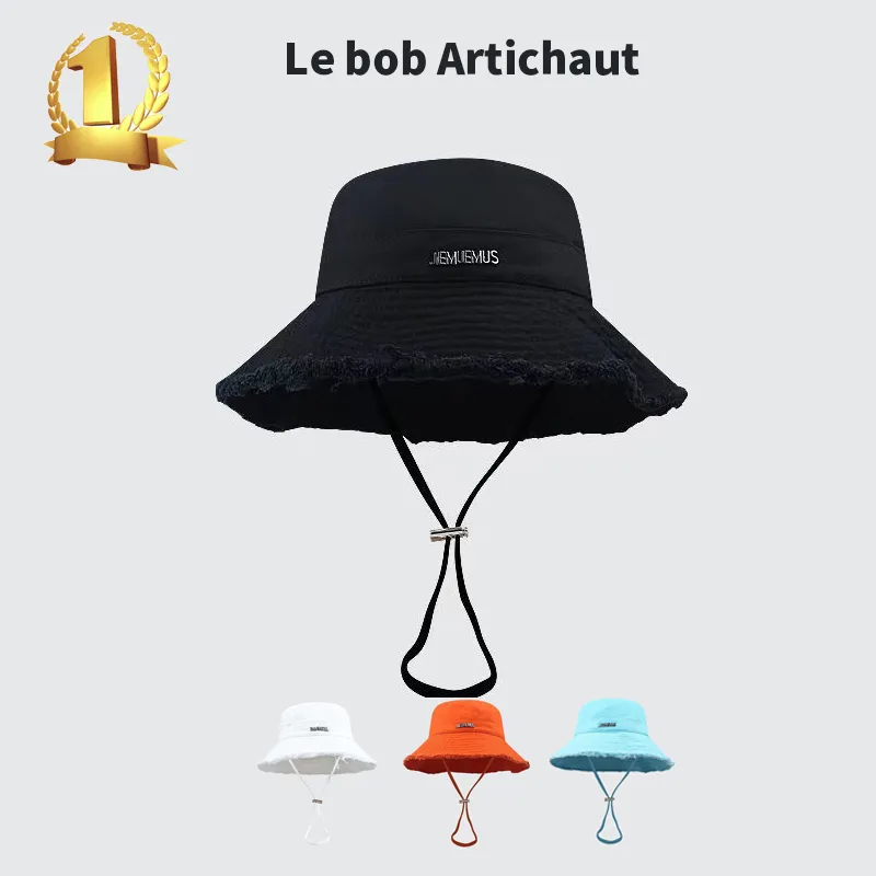 Chapéu Jacquemes Designer de moda francês Chapéu balde de aba grande clássico masculino e feminino bonés Le Bob Artichaut mesmos chapéus de pescador com logotipo prateado de alta qualidade