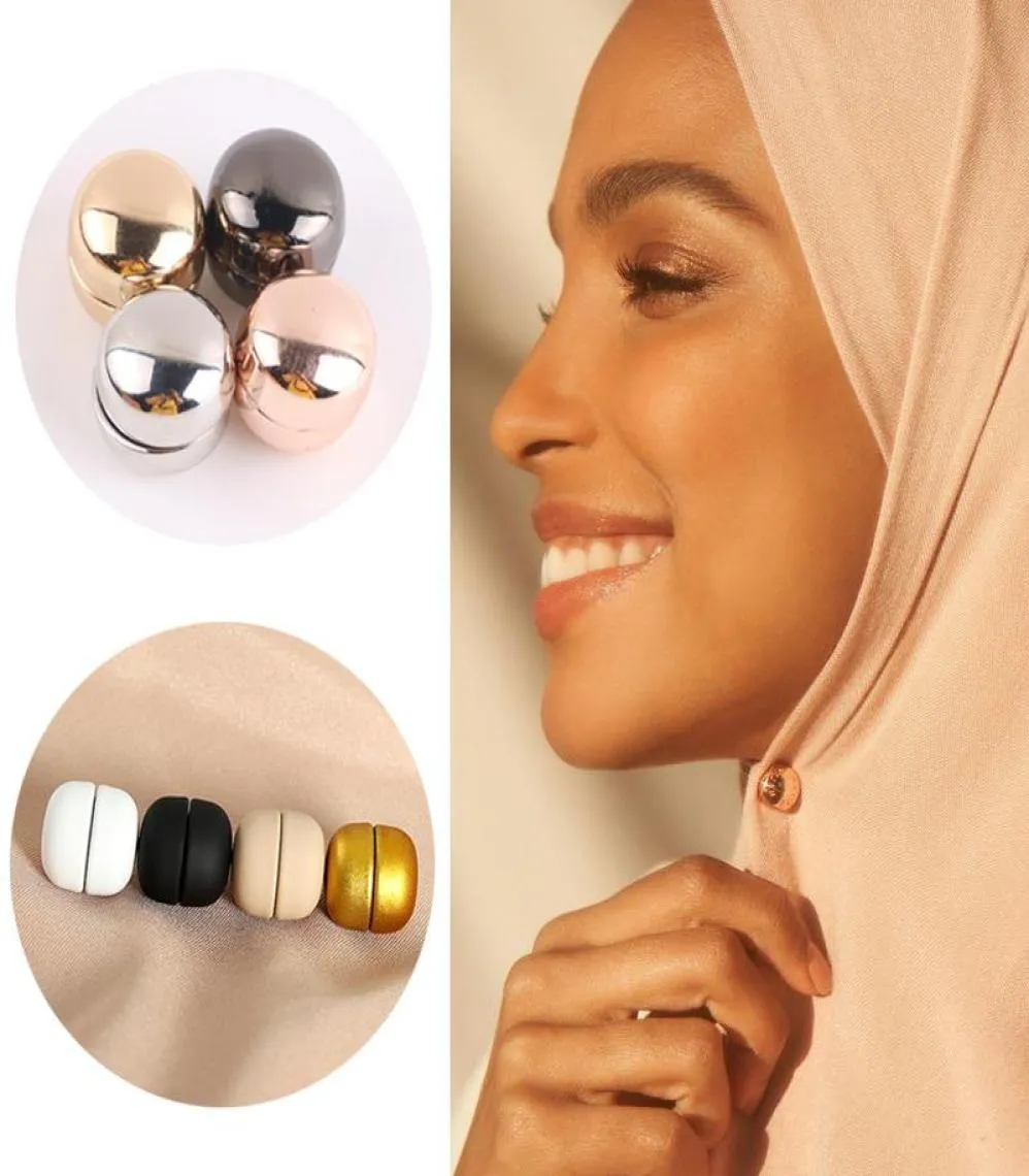 Stift broscher 12st magnetiska hijab stift magneter nosnag metall plätering säkerhet för kvinnor halsduk muslimsk sjal islamiska tillbehör7906014