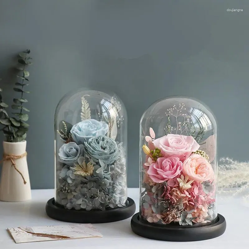 Bottles 4sets/pack 9 18cm Glass Dome Vase Home Decoration Different Optional Base Transparent Cover Friend Favor Gift Wedding Live Prop