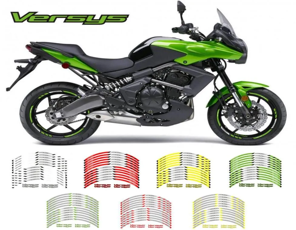 Strisce per ruote moto adesivi impermeabili decalcomanie decorative di colore del bordo interno nastro durevole resistente ai graffi per Kawasaki VERSYS9071746