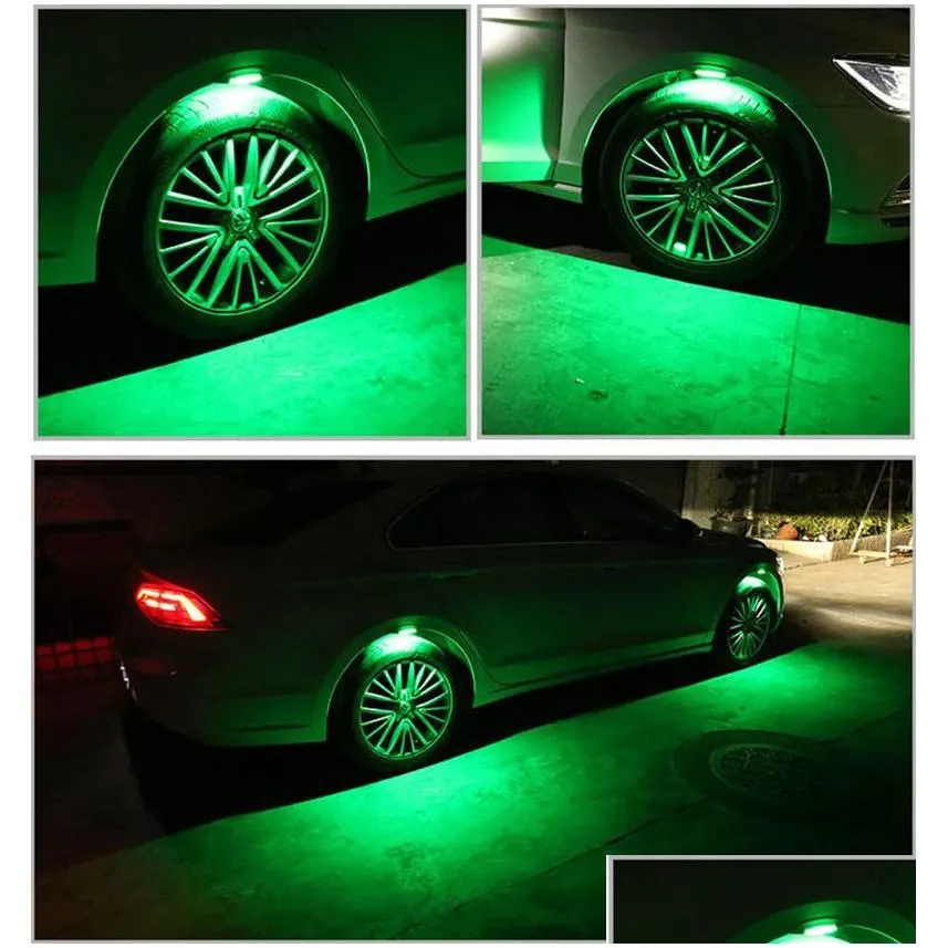 Decorative Lights Car Wheel Tyre Lights Eyebrow Lght Atmosphere Led Wheels Eyebrows Neon Tire Flash Night Lamp With 7 Colors Drop Deli Dhbwa