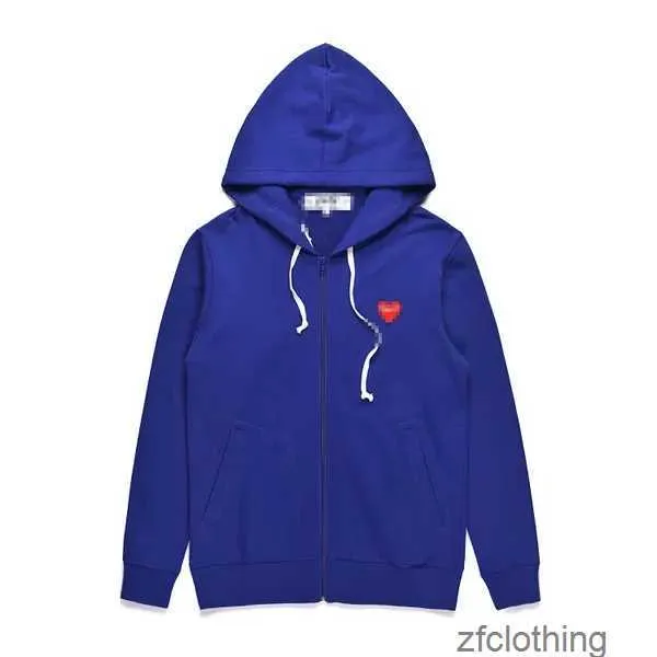 Men's Hoodies Sweatshirts Designer Com Des Garcons PLAY Sweatshirt CDG Red Heart Zip Up Hoodie Brand Navy Blue IPVC