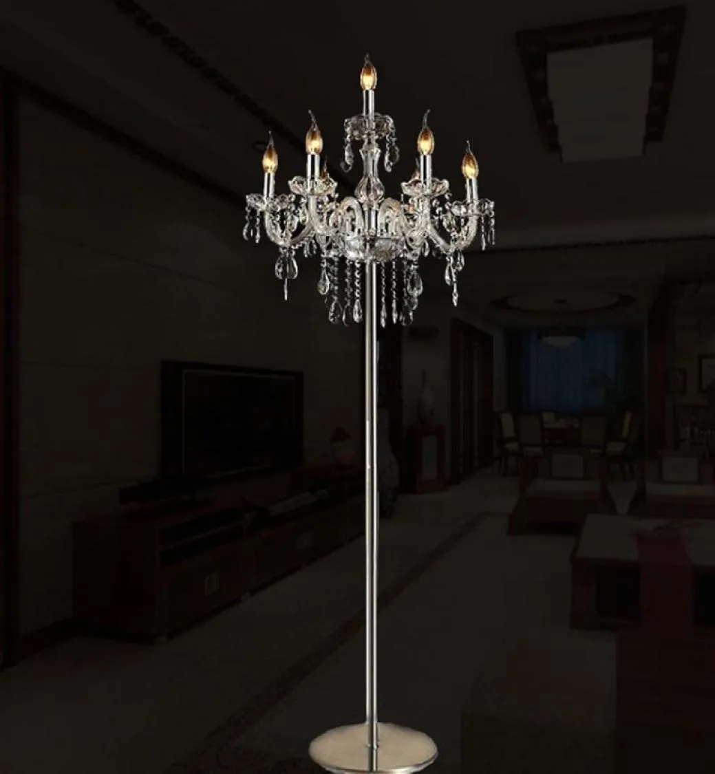 Golvlampor Modern Crystal Lamp för vardagsrum Restaurang Wedding Decor Classic Desk E14 Candle Stand Fixtures1117383