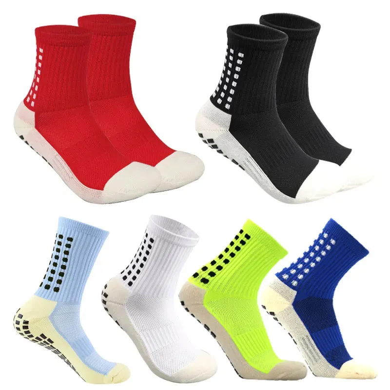 Anti SLIP Football Socks Mid Calf Non Slip Soccer Cycling Sports Mens Sport Sock 3845s Women 240117