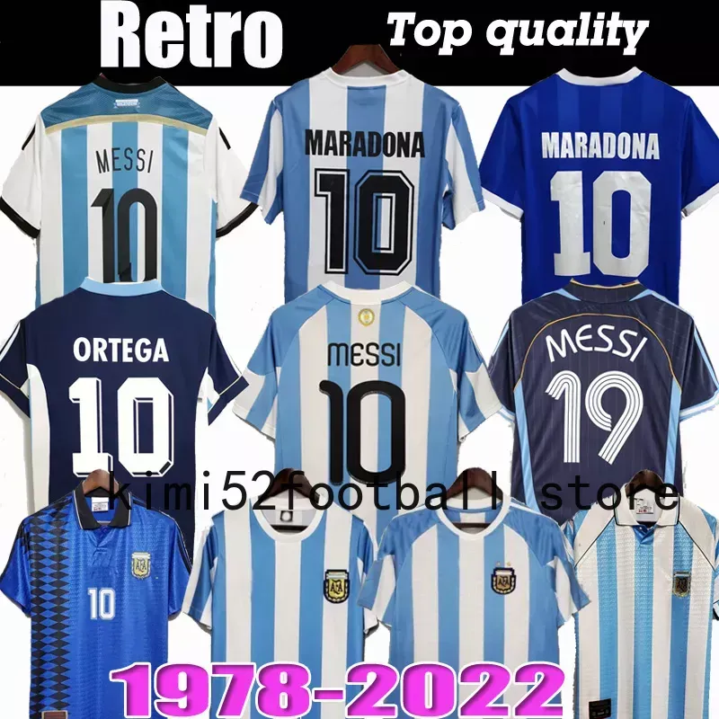 Argentina Retro Soccer Jersey Maradona Kempes Batistuta Riquelme Higuain Kun Aguero Caniggia Aimar Football Shirts From Kimi52 13.05 DHgate.Com