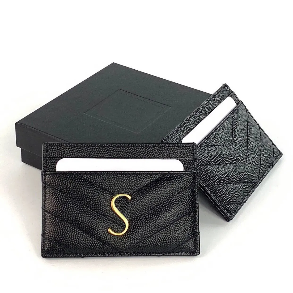 10a Top Quality Designer Wallet Women's Purse Card Holder Luxury Wallet Man Key Pouch Coin Purse Keychain Fashion Cassandre Black Leather Caviar Cardholders Ficka