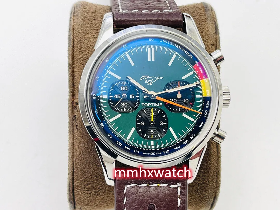42mm Automatic Winding Mechanical Watch with 7750 Movement Cambered Sapphire Mirror 316L Stainless Steel