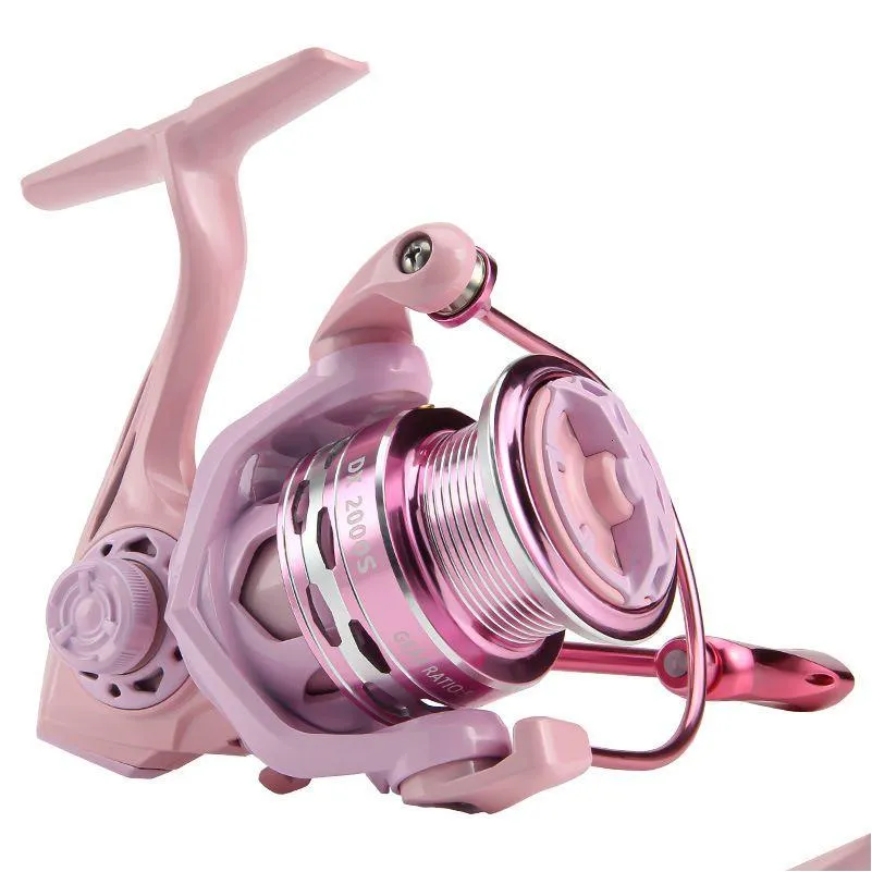 Baitcasting -rullar rosa leftright utbytbara 8 kg max drag snurrande fiskehjulskrapa 52 1 tra lättviktrulle 230608 DRO DH5CE