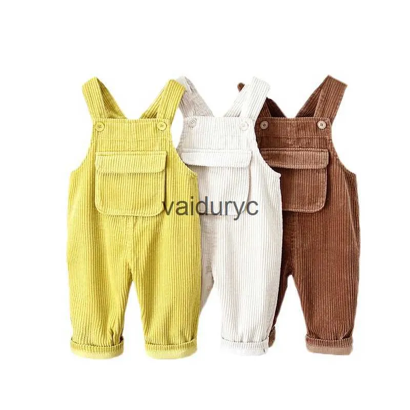 Broek 9m-36m baby boy girl broek corduroy jumpsuit voor baby casual lente peuter's overalls meisjes jongens casual playsuit broek 2023 H240508