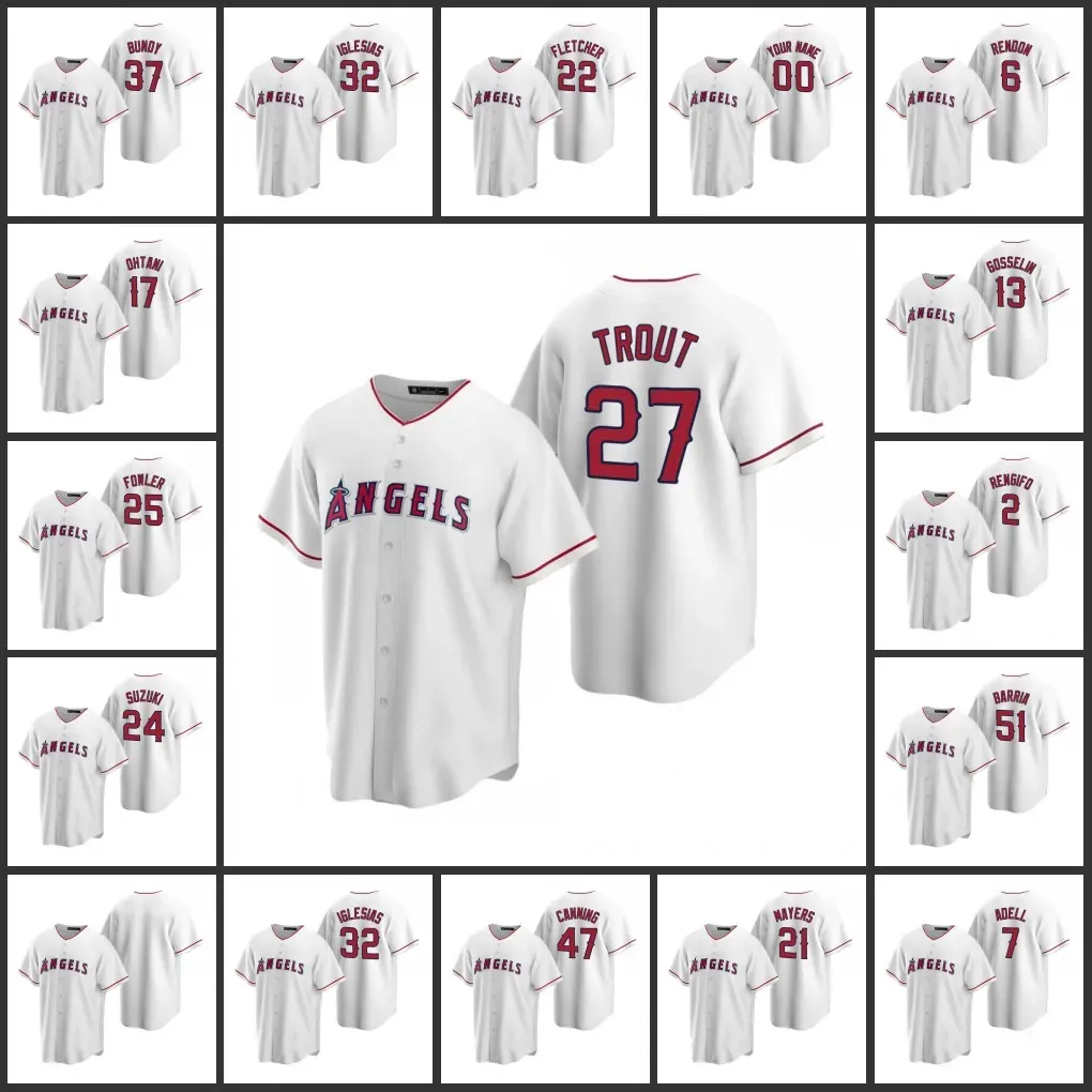 Men''los''angeles''angels''Women Youth Kurt Suzuki Anthony Rendon Jo Adell Angels Jared Jared Walsh Custom White Replica''home Jersey