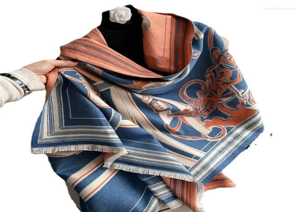 Foulards 2023 Écharpe de luxe Hiver Chaud Cachemire Femmes Longue Pashmina Foulard Femme Lady Châle Wraps Couverture Mode Poncho9471936