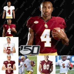 Ncaa Boston College Bc Football Jersey Phil Jurkovec Zay Flowers Jaiden Lars-woodbey Zion Johnson Alec Lindstrom Dennis Grosel Jaelen