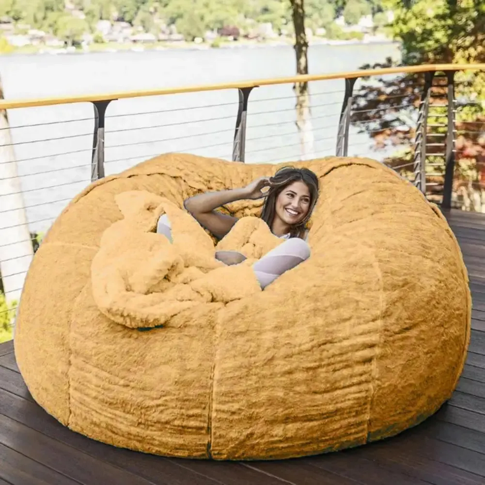 Housse De Pouf De Rangement Lavable - Housse Pour Sac De Haricots, Pouf Paresseux Sans Remplissage, Chaise De Rangement En Peluche 90x110 Cm