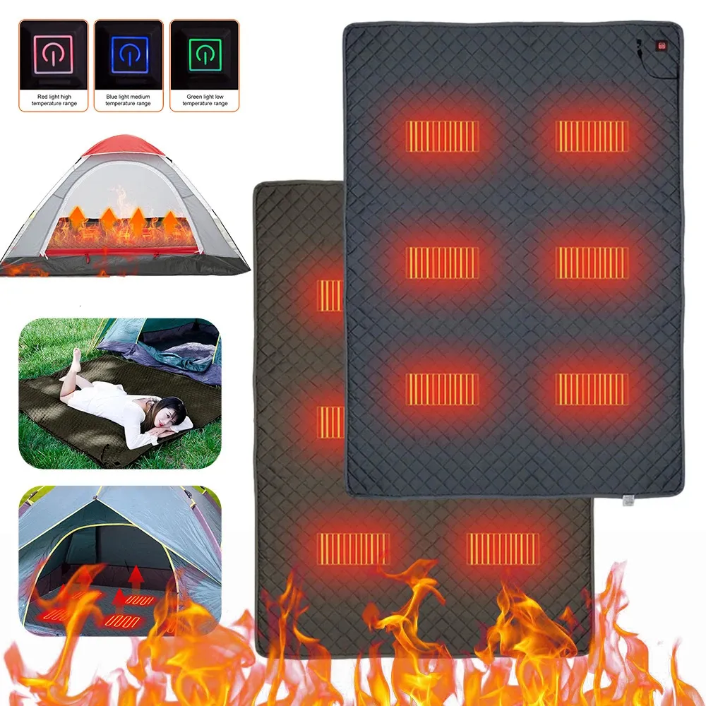 USB Electric Heating Pad Sleeping Mattress Heated Mat 3 Gears Electric Blanket for Home Office Car Fishing Camping Electric Mat 240117