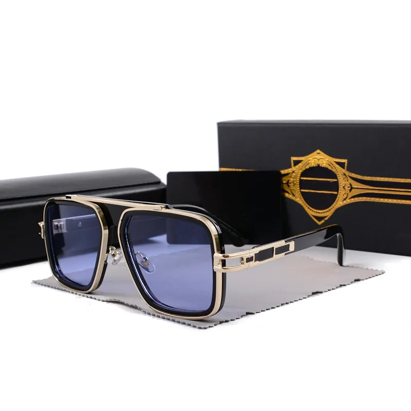 LXN-EVO Tons de moldura UV400 Vintage So Glasses Dita Pilot Fashion Golden Designer Men Good Gradient Sunglasses