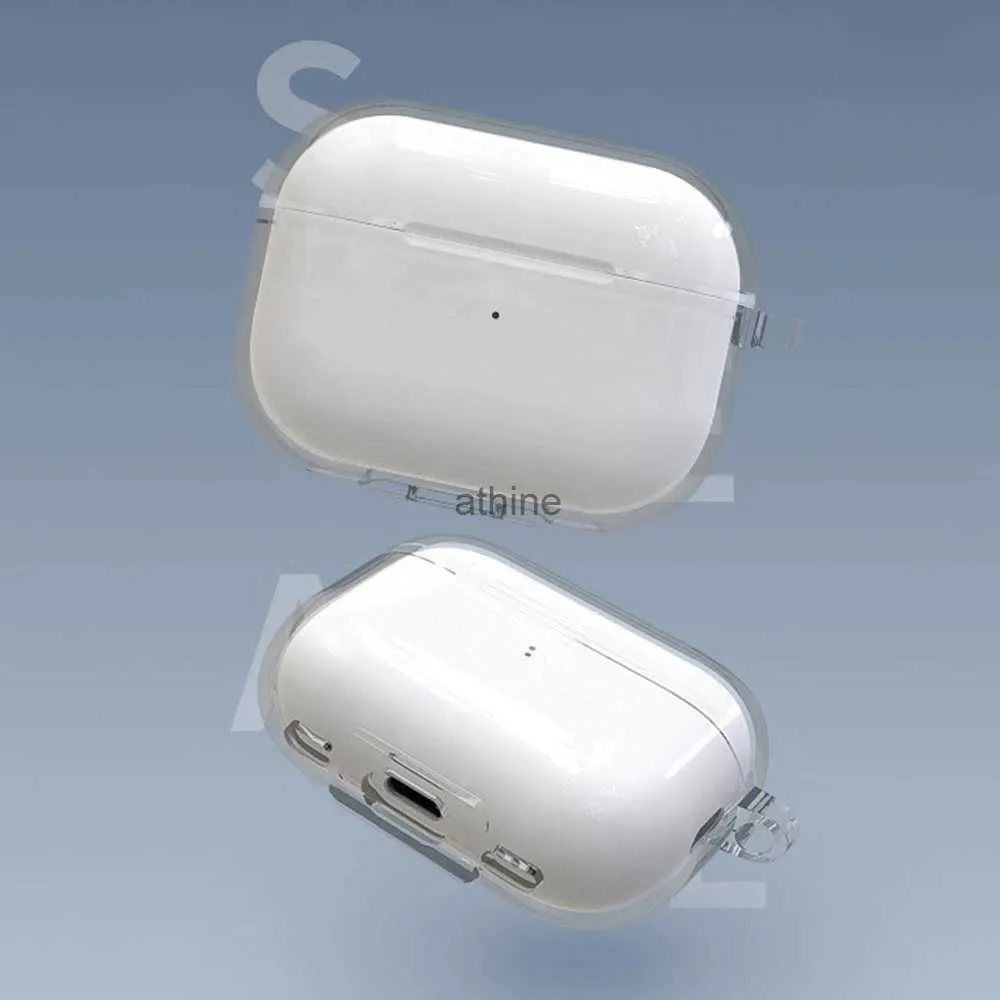 Capas de telefone celular Capa de fone de ouvido transparente para Airpods Pro 2 Geração 2022 Capas Soft TPU Capa transparente para Airpods Pro 2 1 3 Sacos com chaveiro YQ240117