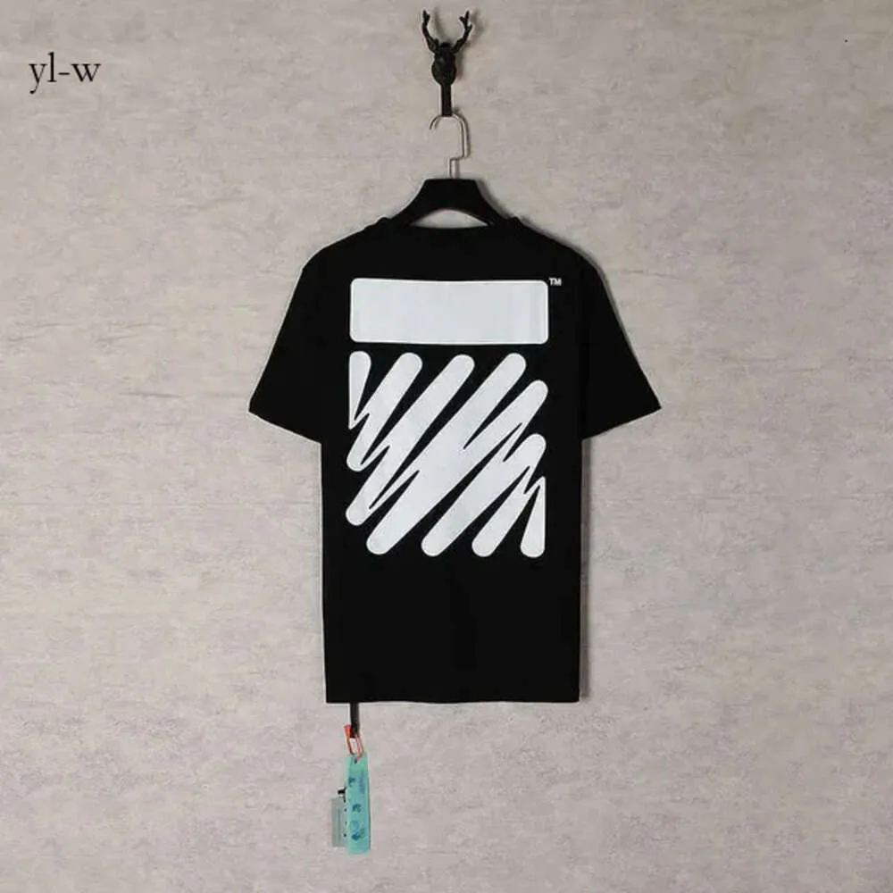 Мужские футболки OFF WHITE 23ss New Graffiti High Street Fashion Brand Свободная футболка с короткими рукавами из плотной ткани 8648