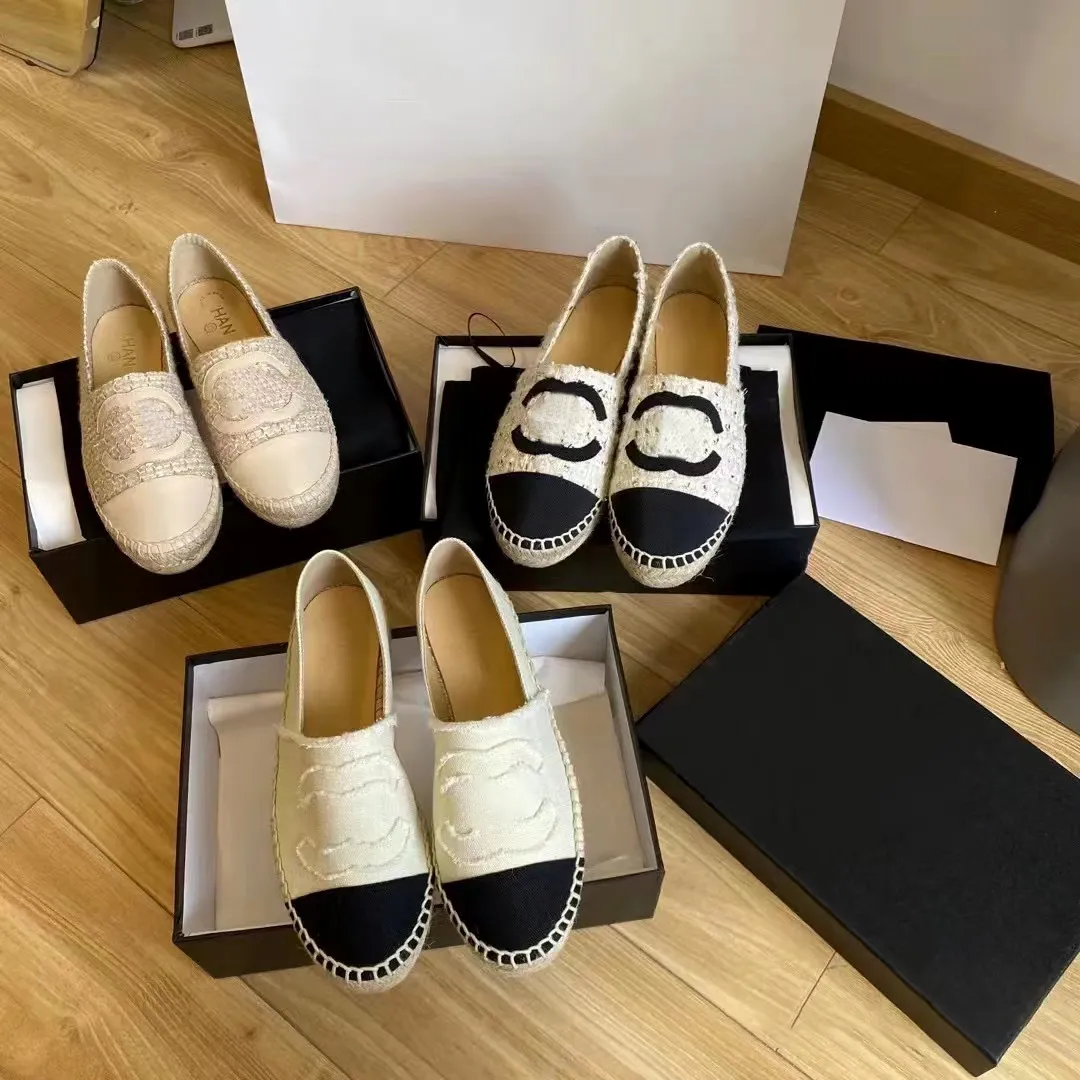 Luxe dubbelkanaals Designer schoen Dames Man espadrilles visser Dans Casual Schoenen loafer Leren sneakers Heren Schoen Lage platte hak slip-on tennisschoenen