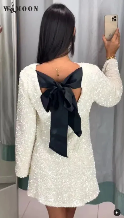 jennifer sequin bow back mini dress Sassy Shortcake Jennifer Dress