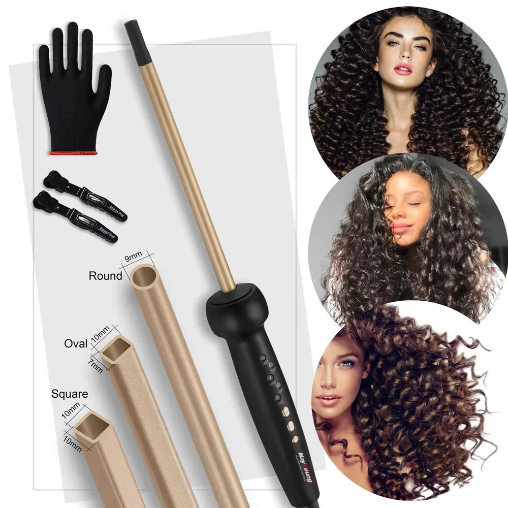 9mm Super mince MCH boucles serrées baguette baguette anneau Afro cheveux bigoudi fer à friser 240117