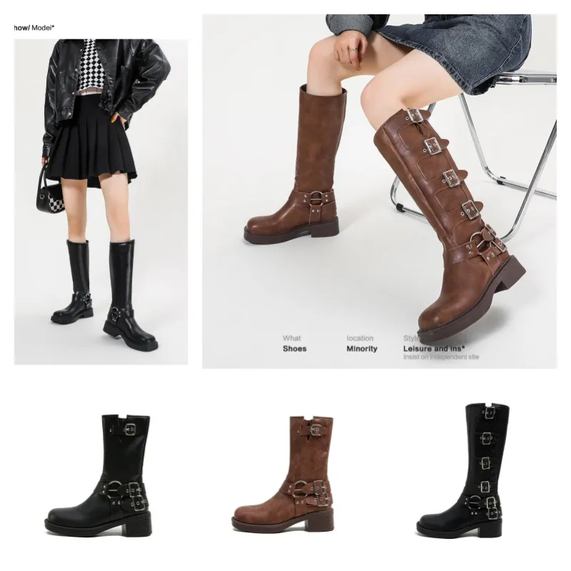 The Row Womens Designer Boots Platform Zipper Combat Combat Ongle Boots Martin Boots Winter Womens Womens Shoes Chelsea Biker Boots with Box Black Brown