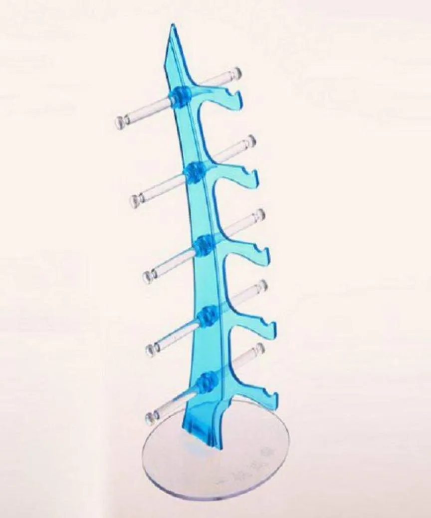 1pclot przezroczyste przenośne 5 par okularów przeciwsłonecznych okulary pokazujące stojak niebieski uchwyt ramy stojak DP6704353973203