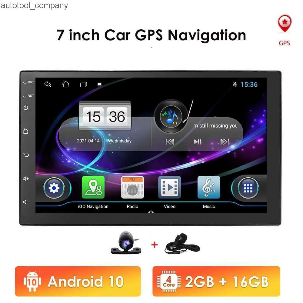 Nuevo Quad Core 7 '' Pantalla táctil Android 10 Universal Car Stereo Navegación GPS Bluetooth WIFI 4G DAB + OBD SWC DVR FM MAP con micrófono de cámara