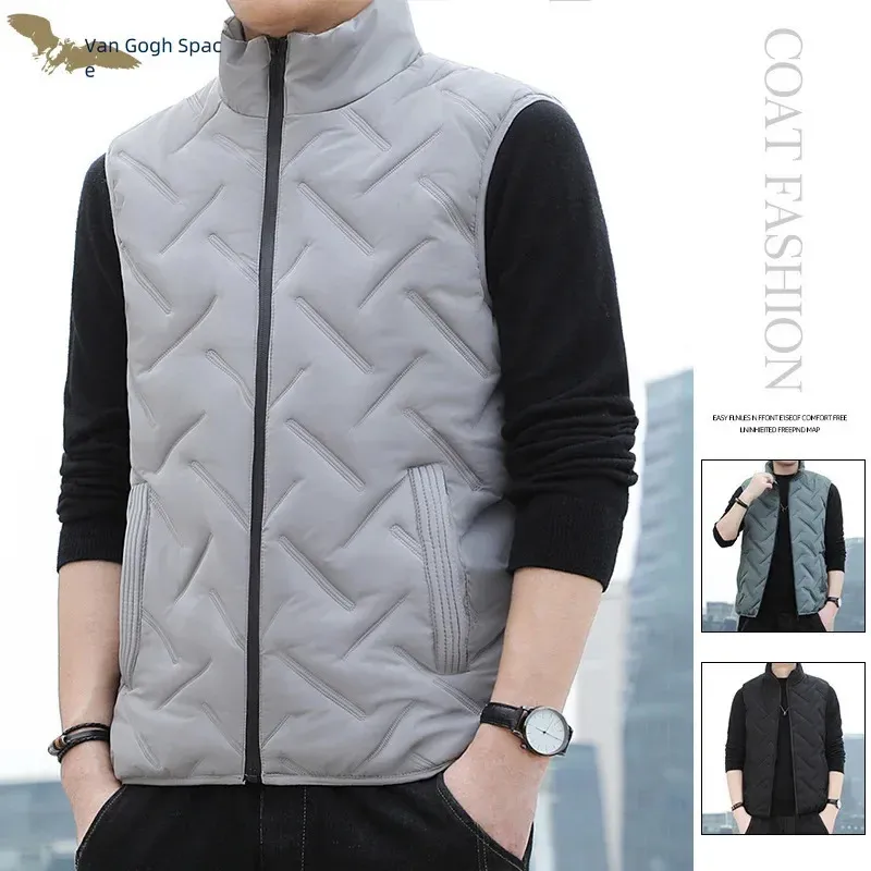 Brand Fashion Men Autumn Winter Vest Waistcoat Korean Style Man Casual Sleeveless Jacket Coats Size M5XL 240116