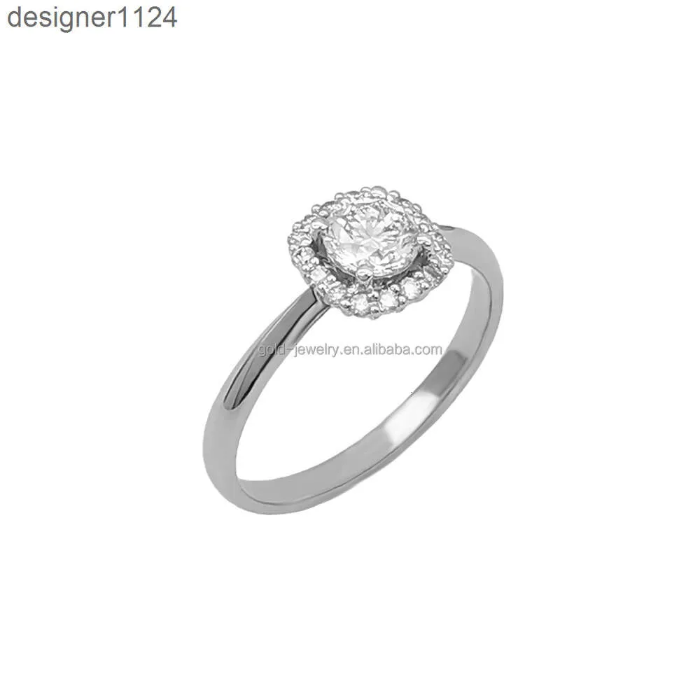 Bröllopsengagemang Fingerringar 18K Solid White Gold Lab Grown Diamond Rings Kvinnor Fina smycken
